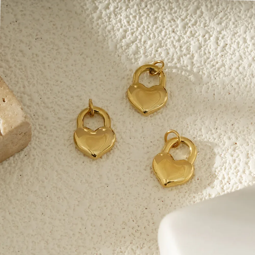 Herz Schloss Anhänger Gold Set Schmuck 3er — Gemzara