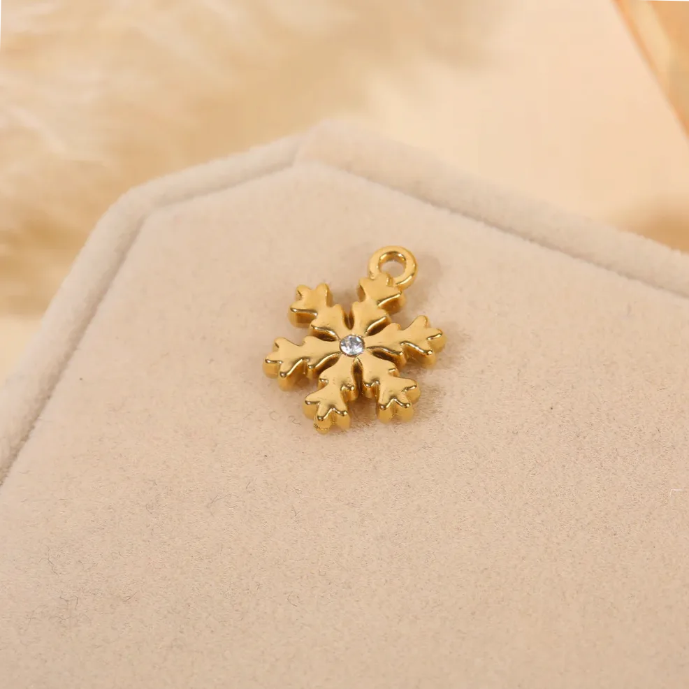 Pingentes dourados floco de neve strass conjunto três — Gemzara