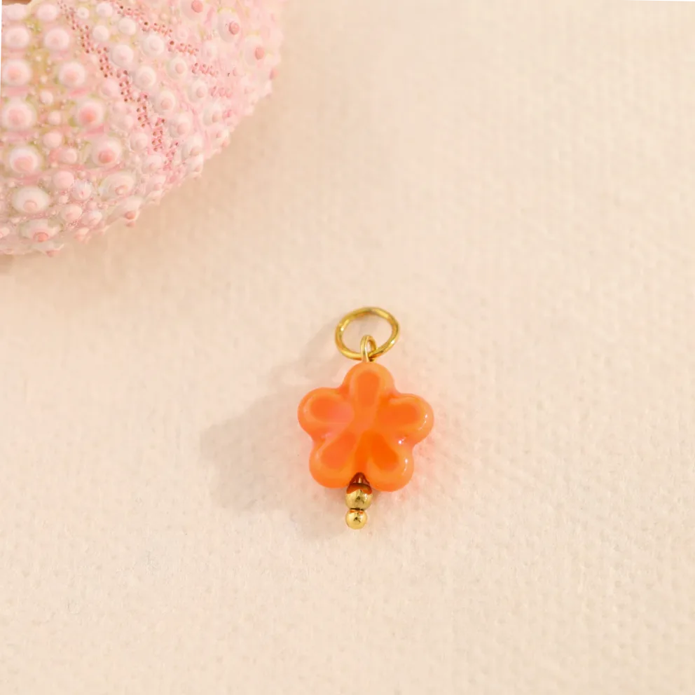 Lot de 3 pendentifs fleur orange