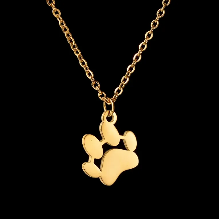 Pendentif acier gravé empreinte & prénom pour animal — vue 3 — Gemzara