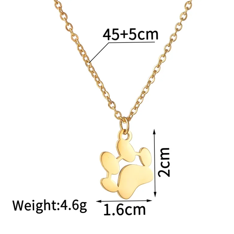 Pendentif acier gravé empreinte & prénom pour animal — vue 4 — Gemzara