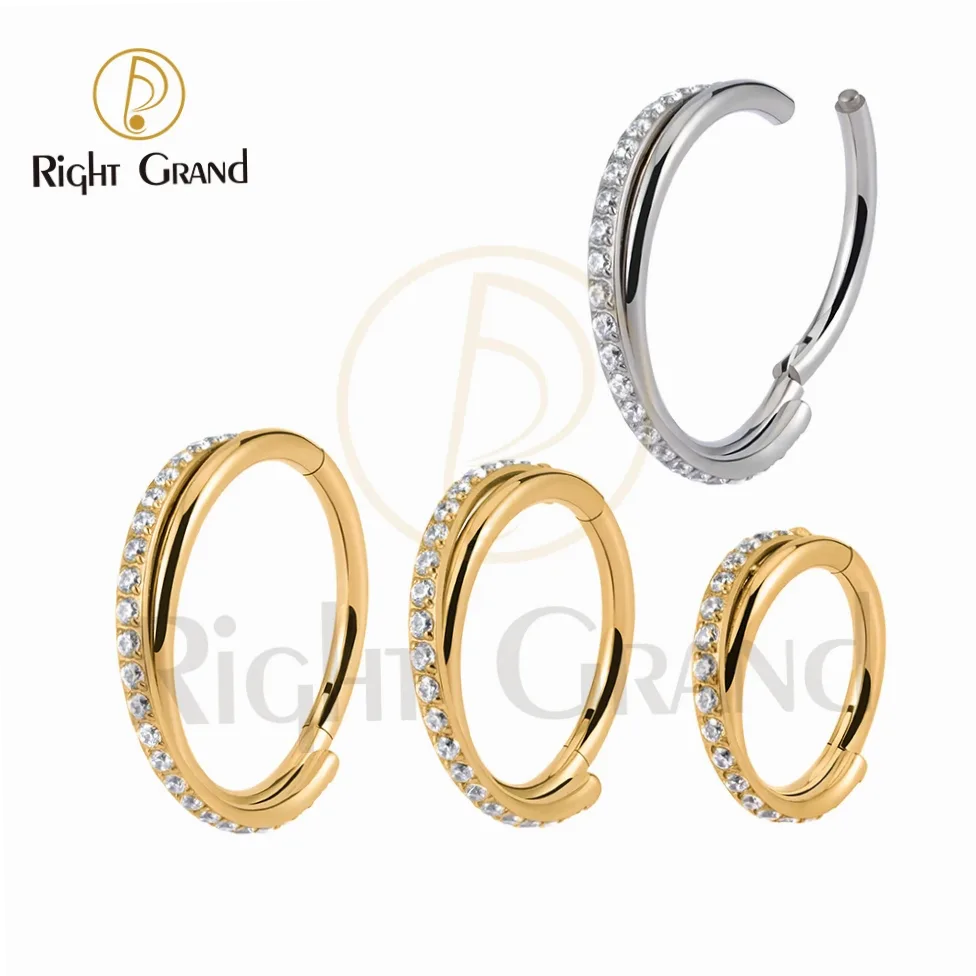 Premium Implant-Grade Titanium Seamless Hinged Hoop Earrings - Clicker Hoops for Cartilage, Helix, Rook, Septum, Daith, Tragus & Conch Piercings