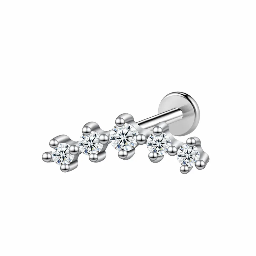 Piercing do pupíku kaskáda zirkonů chirurgická ocel nošeno na uchu