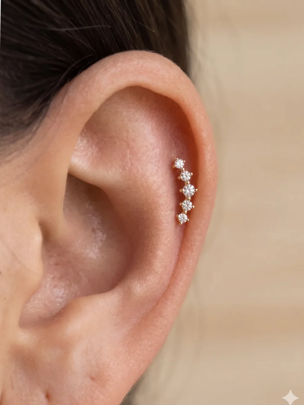 Stainless steel rhinestone cascade belly piercing